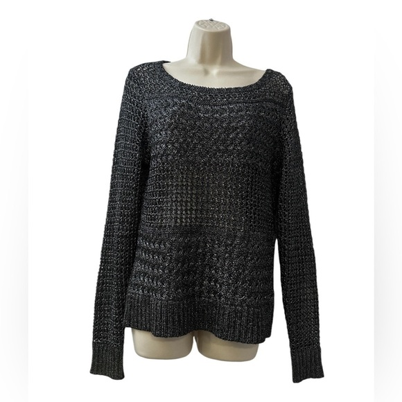 Harley Davidson Women’s Black Knit Sweater Metallic Shimmer XL - Picture 1 of 9